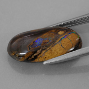 Opale boulder naturale multicolore da 5,89 ct, taglio ovale, opaco