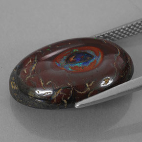 Opale masso Multicolore naturale da 12.70 ct, Taglio ovale, Opaco