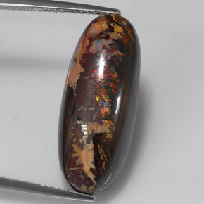 Opale boulder naturale multicolore da 15,56 ct, taglio ovale, opaco