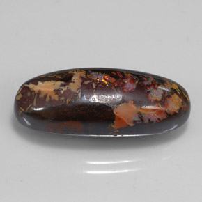 Opale boulder naturale multicolore da 15,56 ct, taglio ovale, opaco