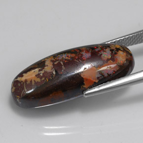 Opale boulder naturale multicolore da 15,56 ct, taglio ovale, opaco