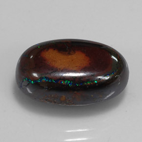 Opale boulder naturale multicolore da 9,49 ct, taglio ovale, opaco