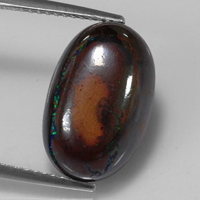 Opale boulder naturale multicolore da 9,49 ct, taglio ovale, opaco