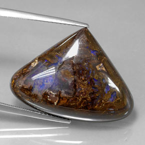 Opale boulder naturale multicolore da 22,51 ct, taglio a pera, opaco