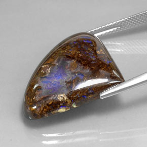 Opale boulder naturale multicolore da 22,51 ct, taglio a pera, opaco