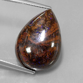 Opale boulder naturale multicolore da 16,89 ct, taglio a pera, opaco