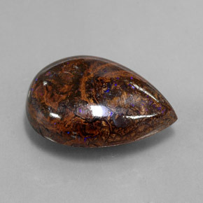 Opale boulder naturale multicolore da 16,89 ct, taglio a pera, opaco