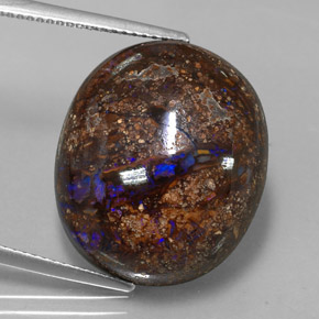 Opale boulder naturale multicolore da 27,22 ct, taglio ovale, opaco