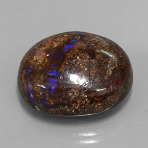 Opale boulder naturale multicolore da 27,22 ct, taglio ovale, opaco