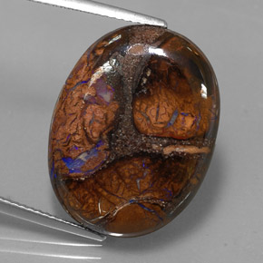 Opale boulder naturale multicolore da 20,19 ct, taglio ovale, opaco