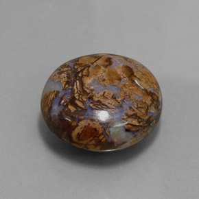 Opale boulder naturale multicolore da 34,18 ct, taglio rotondo, opaco