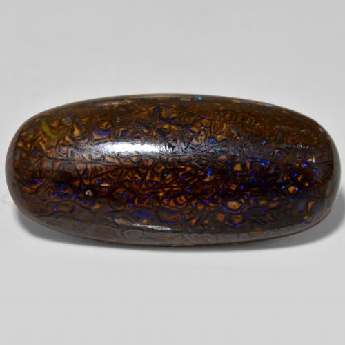 Opale boulder naturale multicolore da 21,04 ct, taglio ovale, opaco
