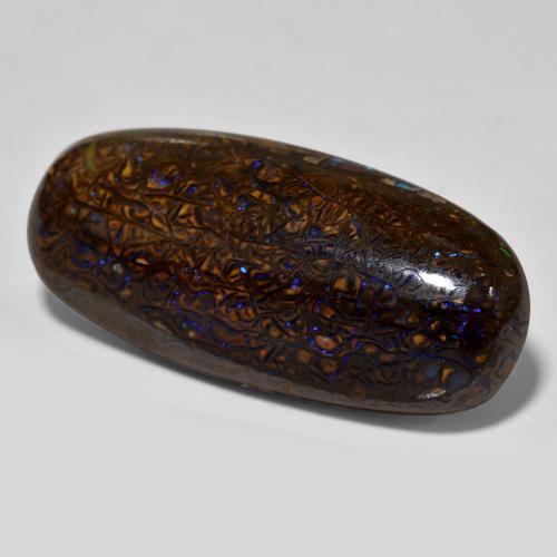 Opale boulder naturale multicolore da 21,04 ct, taglio ovale, opaco