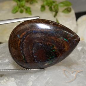 Opale masso Multicolore naturale da 31.20 ct, Forma a pera, Opaco