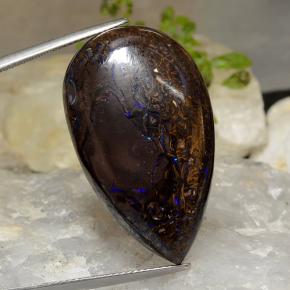 Opale boulder naturale multicolore da 45,15 ct, taglio a pera, opaco