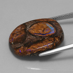 Opale boulder naturale multicolore da 20,58 ct, taglio a cuscino, opaco