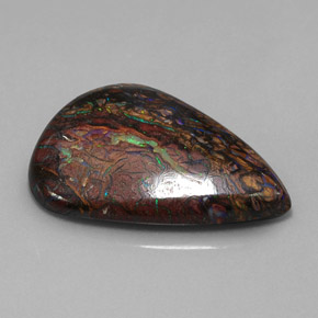 Opale boulder naturale multicolore da 21,74 ct, taglio a pera, opaco