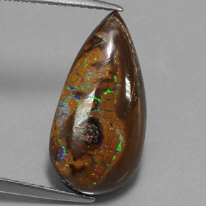 Opale masso Multicolore naturale da 6.34 ct, Forma a pera, Opaco