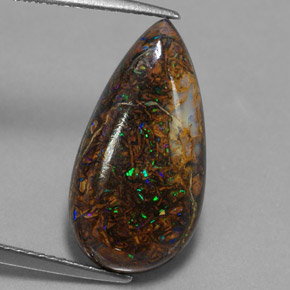 Opale masso Multicolore naturale da 6.42 ct, Forma a pera, Opaco