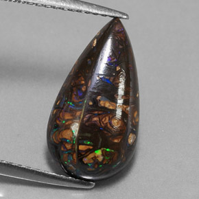 Opale masso Multicolore naturale da 4.87 ct, Forma a pera, Opaco