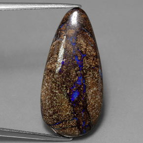 Opale boulder naturale multicolore da 12,04 ct, taglio a pera, opaco