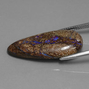 Opale boulder naturale multicolore da 12,04 ct, taglio a pera, opaco