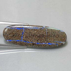 Opale boulder naturale multicolore da 13,97 ct, taglio ovale, opaco