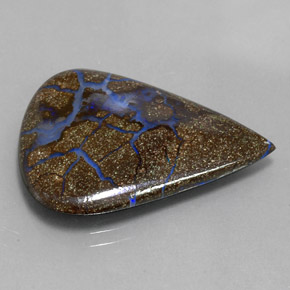 Opale boulder naturale multicolore da 12,40 ct, taglio a pera, opaco
