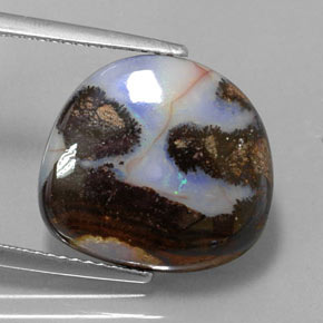 Opale boulder naturale multicolore da 8,26 ct, forma fantasia, opaco