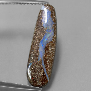 Opale boulder naturale multicolore da 4,80 ct, forma fantasia, opaco