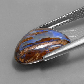 Opale boulder naturale multicolore da 3,78 ct, taglio a pera, opaco