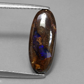 Opale boulder naturale multicolore da 2,81 ct, taglio ovale, opaco