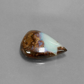 Opale boulder naturale multicolore da 3,00 ct, taglio a pera, opaco
