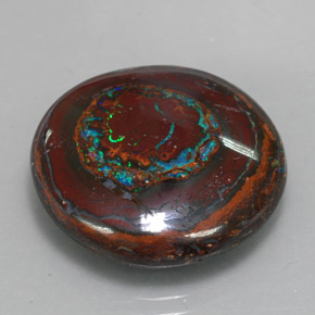 Opale boulder naturale multicolore da 22,76 ct, taglio rotondo, opaco