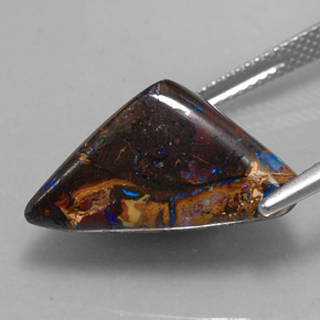 Opale boulder naturale multicolore da 17,35 ct, forma fantasia, opaco