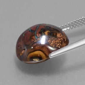Opale boulder naturale multicolore da 9,42 ct, forma fantasia, opaco