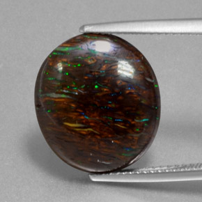 Opale boulder naturale multicolore da 9,47 ct, taglio ovale, opaco