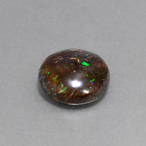 Opale boulder naturale multicolore da 5,13 ct, taglio rotondo, opaco