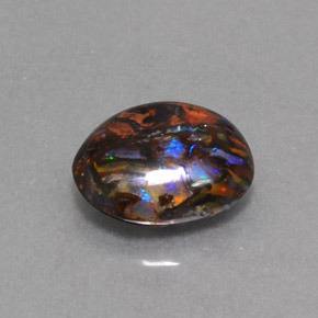 Opale boulder naturale multicolore da 4,74 ct, taglio ovale, opaco