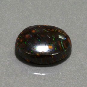 Opale boulder naturale multicolore da 6,61 ct, taglio ovale, opaco