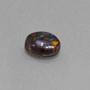 Opale boulder naturale multicolore da 3,22 ct, taglio ovale, opaco