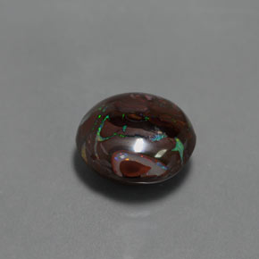 Opale boulder naturale multicolore da 4,13 ct, taglio rotondo, opaco