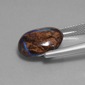 Opale boulder naturale multicolore da 7,80 ct, taglio ovale, opaco