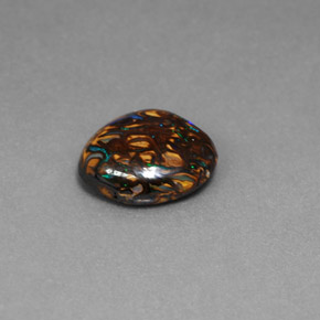 Opale boulder naturale multicolore da 3,41 ct, taglio ovale, opaco