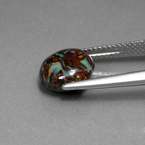 Opale boulder naturale multicolore da 3,61 ct, taglio ovale, opaco