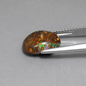 Opale boulder naturale multicolore da 3,53 ct, taglio ovale, opaco