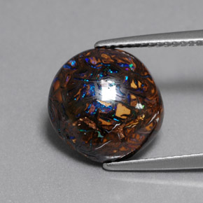 Opale masso Multicolore naturale da 6.30 ct, Taglio rotondo, Opaco