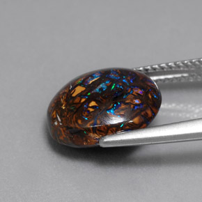 Opale masso Multicolore naturale da 6.30 ct, Taglio rotondo, Opaco