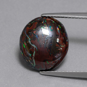 Opale boulder naturale multicolore da 6,51 ct, taglio ovale, opaco