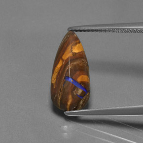 Opale boulder naturale multicolore da 4,55 ct, taglio a pera, opaco